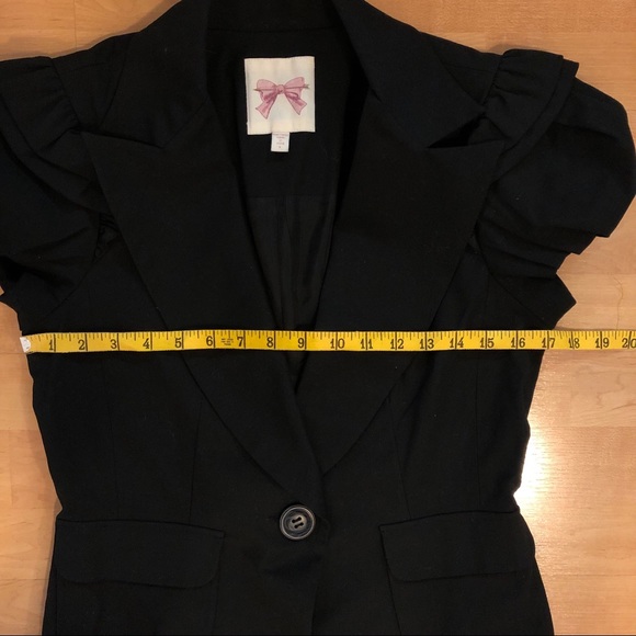 Anthropologie Bow Arrow short ruffle sleeve blazer - Picture 4 of 8